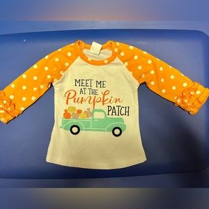 Pumpkin patch shirt with ruffles size 9 months